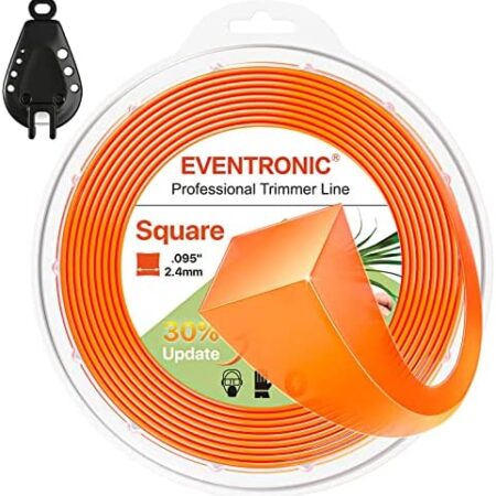 Eventronic String Trimmer Line .095", Square Weed Eater String Line, Weed Wacker String 400 Foot